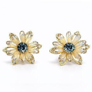 Vintage Inspired Gorgeous Crystal Flower Earrings